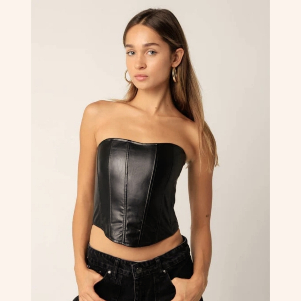 Zara faux leather corset